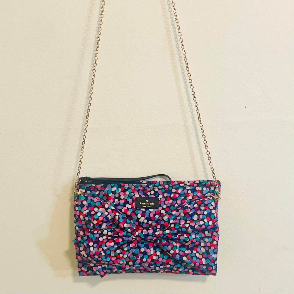 Kate Spade On Purpose Dance Party Dot Large Nylon Wristlet Clutch w Bow Rare - Picture 16 of 16